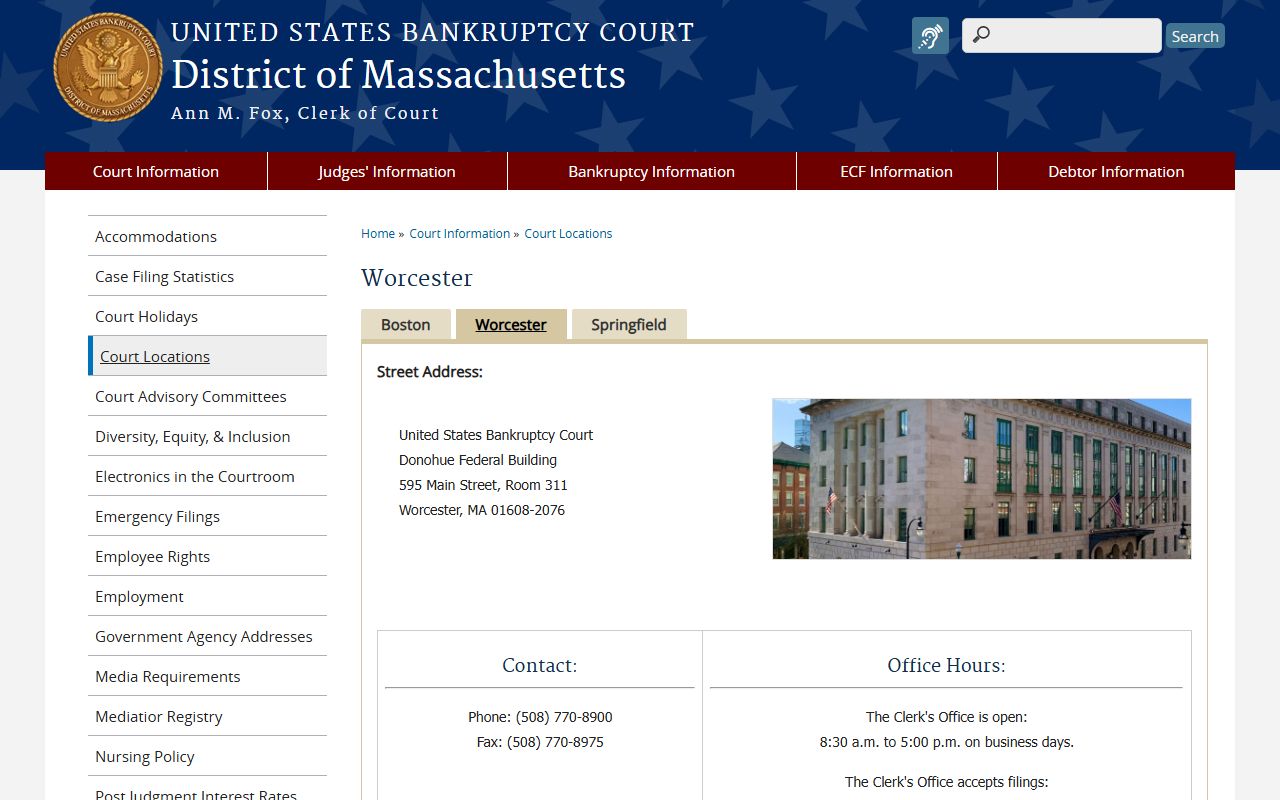Lawrence bankruptcy records - Worcester Central Division U.S. Bankruptcy Court
